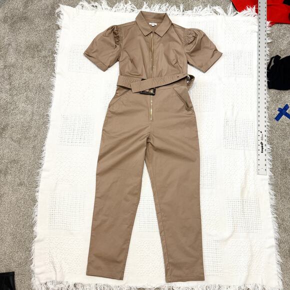 WeWoreWhat small belted puff sleeve zip front jumpsuit P 2803 - Picture 6 of 12